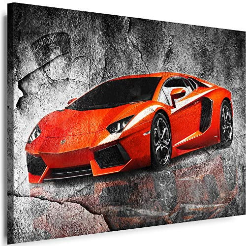 Myartstyle - Bilder Auto Lamborghini 80 x 60 cm Leinwandbilder XXL - 1 Teilige Wandbilder Sport Kunstdrucke w-a-2024-62