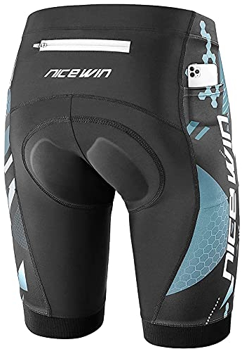 NICEWIN Pantaloncini da Ciclismo da Uomo Bicicletta Pantaloncini MTB Ciclismo Uomo Imbottiti in Gel 4D Traspiranti ad Asciugatura Rapida