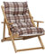 Sessel Relax Liegestuhl 3 Positionen in Holz Klapppolster H 100 cm Farbe als Foto (Braun)