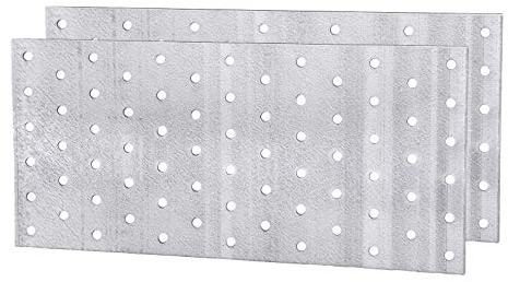 (Paquete de 2 piezas) Placa de unión de conector de reparación plana de acero 120 x 260 x 2 mm