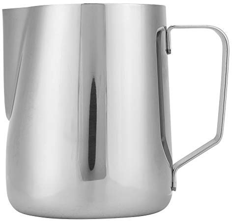 MAGT Milchkännchen, Edelstahl Milchkanne Latte Art Kaffee Schaumkrug für Home Office Shop Gebrauch Silber(200ml)