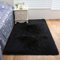 Tomifine Faux Lammfell Schaffell Teppich Super Weich Kunstfell Teppiche Dicker Flauschig Teppich Bettvorleger Sofa Matte (80x160 cm,Schwarz)