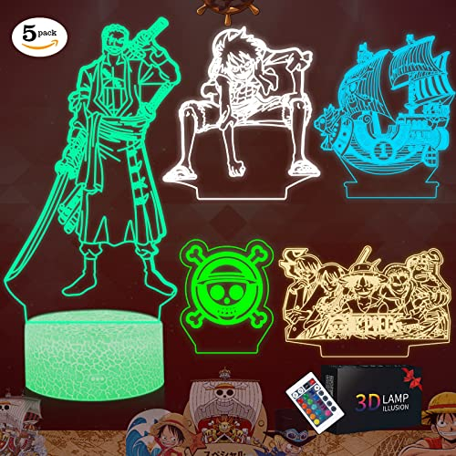 Moodlamp 5 in 1 Set Anime Nachtlicht, 16 Farbwechsel&Fernbedienung Anime Nachttischlampe, Geburtstag Weihnachten Geschenke für Mädchen Jungen Kinder