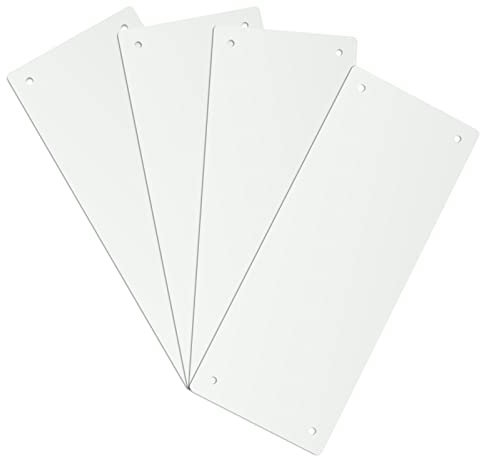 Blanko-Aluminiumschild, blanko, Weiß, 25 cm Höhe, 10 cm Breite, Aluminium, 4 Stück (24 x 10 cm, weiß)