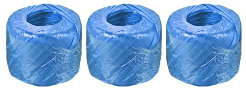 sourcing map Polyester Nylon Plastic Rope Twine Household Bundled for Packing Gardening Craft,450m Total Length,Blue Pack of 3