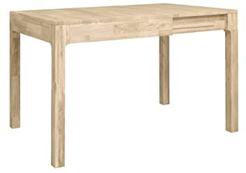 NORDICSTORY Marsi Marsi Esstisch, ausziehbar, aus Massivholz, Eiche, ideal für Küche oder Wohnzimmer, Möbel im Nordic-Stil, rechteckig (120 - 160 x 80 x 75 cm, Eiche gebleicht)