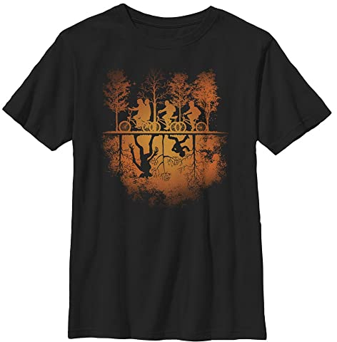 Stranger Things Unisex Kinder Upside Down Pumpkin Short Sleeve T-shirt, Schwarz, Einheitsgröße