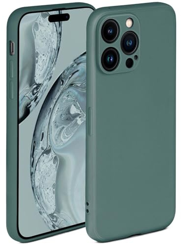 ONEFLOW Coque souple pour Apple iPhone 14 Pro, en silicone, avec protection de l'appareil photo, en silicone, protection surélevée pour l'écran, coque arrière, bleu pétrole