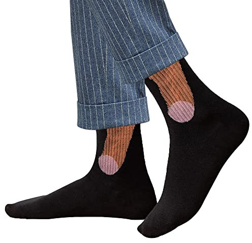 AWCIGG 1 Paire Chaussette Bite Chaussettes Pénis Drôles Chaussette zizi Qui Depasse Nouveauté Show Off Socks Hommes exhibent pour Homme Femme Cadeaux de Noël