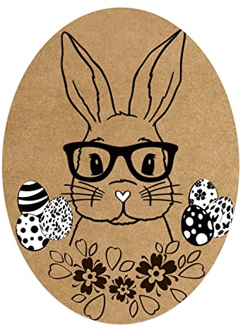 Logbuch-Verlag 200 Hasen Osterhasen Aufkleber auf Rolle oval Osterei Osteraufkleber 4,5 x 6 cm Etiketten Ostern Verpackung