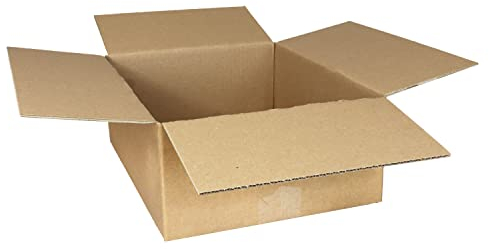 smiley pack 50 Stück Faltkartons 320 x 250 x 120 mm braun KK55 Versandkarton Verpackungskartons 32 x 25 x 12 cm aus Wellpappe 1 wellig Karton Pappkarton Versandbox Paket Päckchen