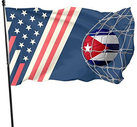 Außenbanner Fußball-Fußballtor Kuba-Flagge Piratenflagge Wetterfeste Haus Hof Flagge Doppelt Genäht Hanging Flag Für Parade Hof Aktivitäten 90X150Cm