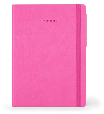 Legami - liniertes Notizbuch, Large, 192 Seiten, weicher PU-Cover, aus FSC®-zertifiziertem Papier, elfenbeinfarbenes Papier 90 g/m², Monatsplaner, Adressbuch, Lesezeichen, 17 x 24 cm, Farbe
