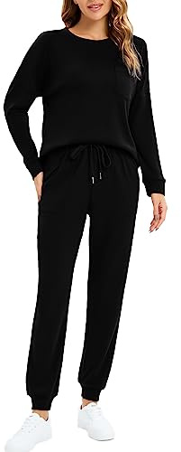 Jhsnjnr Women's Long Sleeve Pyjamas Pants 2 Piece Pjs Sets Casual Nightwear Lounge Wear Sets