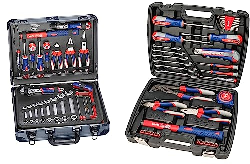 kwb Werkzeugkoffer aus robustem Aluminium inkl. 129-tlg. hochwertigem Werkzeug-Set & Werkzeug-Koffer inkl. Schrauber-Bits, 42-teilig