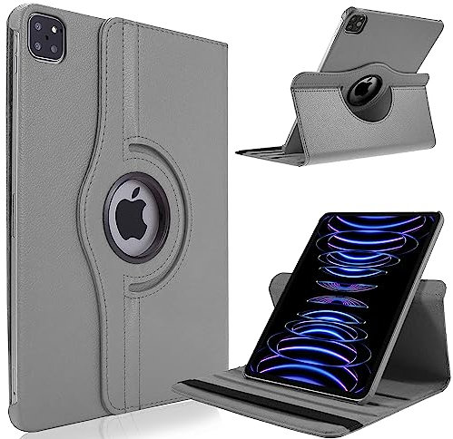 KONDUWANA Apple iPad Pro 11 Inch Case 2022/2021/2020/2018 | 360° Rotate Case with Auto Wake/Sleep Feature | iPad Pro Case 11 inch Protective Stand Cover (Grey)