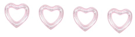 TOYANDONA 4 Stück Liebe Schwimmring Spielzeug Schwimmreifen Glitter-Herz-Pool-Float Schwimmring Mit Aufblasbarem Herz Herz-Pool-schwimmerrohr Lustiger Strandschwimmer Sommer PVC Rettungsring