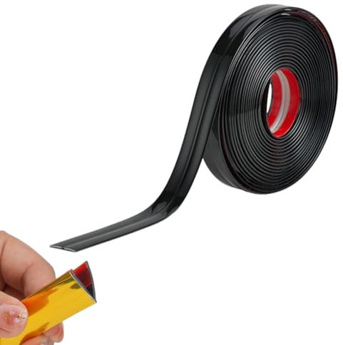 3M/10FT Inside & Outside Corner Trim, Peel and Stick Wall Molding Trim, Flexible Corner Angle Trim, Self Adhesive Wall Corner Guard Edge Protector for Windows, Tables & Corners (2CM/Bright Black)