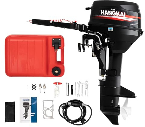 COFECO Hangkai 12HP Outboard Motor, 2 Stroke 169CC Heavy Duty Fishing Boat Engine Water Cooling with CDI Ignition System, 4500-5500RPM (Short Shaft)