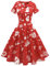 Wedtrend Sommer Freizeitkleid Cocktailkleid Damen 50er Jahre Kleider Damen Vintage Kleid Rockabilly 50er Jahre Mode WTP20007 RedChristmasSnowflake XL