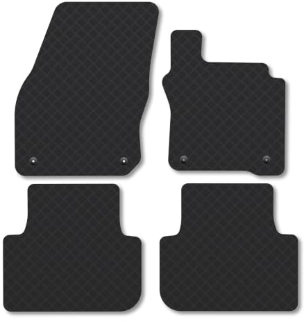 Compatible with Car Mats for VW Tiguan (2024+) 3mm Rubber | Tailored Fit Durable Floor Mats Full Coverage Protection Waterproof Accessories Easy Clean Anti Slip Made in the UK