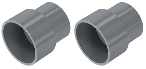 QUARKZMAN 2 Stück PVC Gerade Rohrverbinder, 63mm x 50mm Reduzierverbinder Reduzierstück Rohrverschraubung Rohrkupplung Adapter für Garten Bauernhof Bewässerung Wasserrohr Armaturen, Grau