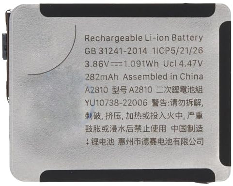 Duotipa Batería de repuesto A2810 de 282 mAh, compatible con Apple Watch Series 8, batería de 41 mm con juego de herramientas de reparación