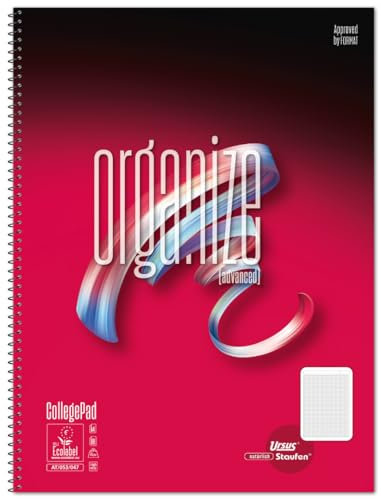 Staufen Advanced Collegeblock - 3 Blöcke je 80 Blatt, DIN A4, Lineatur Organize, 70 g/m² Papier