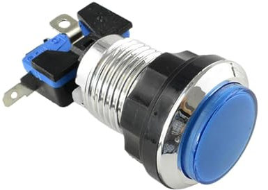 Pulsador LED de arcade, pulsadores LED de arcade - Botón plateado plateado para máquina de arcade | Diseño de soporte de soporte integrado Supplies de consola de videojuegos p