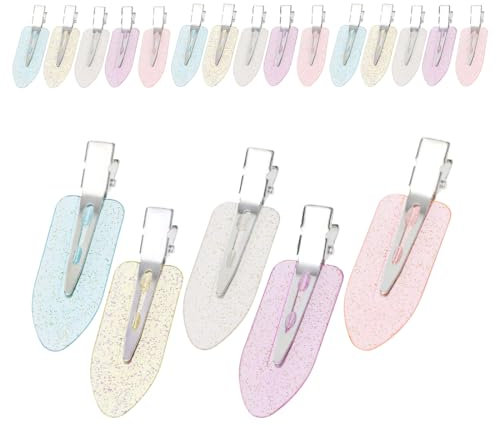 KEQAR 20 Stück Nahtlose Haarspange Haar Pin Curl Clips kein Verbiegen Haar Spangen für Haarstyling Make Up (Rosa)