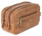 Berliner Bags Vintage Kulturbeutel Max, Große Kulturtasche aus Leder, Waschtasche mit 2 Fächern, Kosmetiktasche zum Reisen, für Damen und Herren – Braun