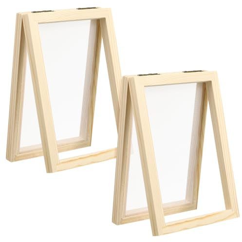 Artibetter 2 Stück Holzrahmen für Papierherstellung DIY Bastelset für Handgefertigte Papierschöpfrahmen Kiefer Umweltfreundliche Kreativaktivität für Bastelprojekte und