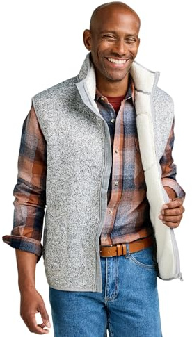 Pegasus Men's Sherpa Lined Gilet Insulated Bodywarmer with Soft Fleece Lining Grey XL