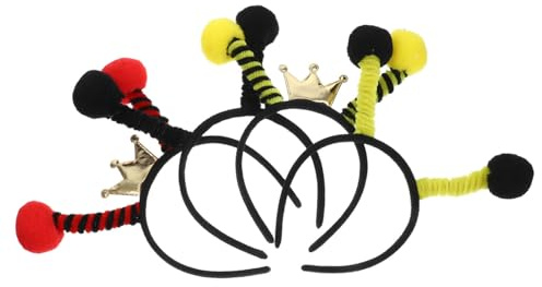 Hohopeti 4 Stück Teiliges Bienen Haarreif Kreatives Kopfband mit Antennen Bequemes Party Stirnband aus Stabilem Leichtes Bienenkostüm Zubehör für Fasching Karneval und Cosplay