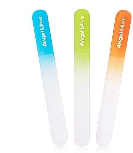 ZJC2 - Lima per unghie per neonati, 3 pezzi, in vetro, con cristalli, set per neonati, neonati, neonati e bambini piccoli, regalo perfetto per neonati, neomamme e baby shower