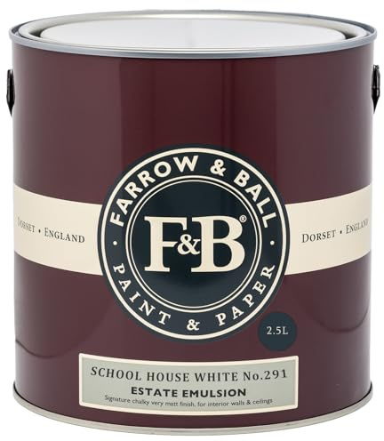 NEW Farrow & Ball Estate Emulsion 2,5 Liter - SCHOOL HOUSE WHITE No. 291