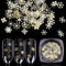 1 Flasche (90 stücke Gold Schneeflocke) Nail Art Glitter Weihnachten 3D Nagel Pailletten Metall Flakies Maniküre Nagellack Dekoration