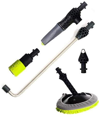 AVA Car Care Kit, Includes Snow Foam Lance and Microfibre Mop for Car Window Cleaning and Bodywork, Comes with Storage Bag & Car Wash Nozzle, Compatible with Other and AVA Pressure Washers