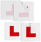 Onarway Learner Plate L Plate 4 Pack for driver learner, 2 PCS of Self Adhesive L Sticker & 2 PCS of Electrostatic L Plates for Car Window, No Fading No Blow off Easy to Move without Scratching