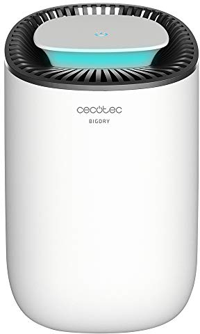 Cecotec Deshumidificador eléctrico silencioso BigDry 2000 Light - 300 ml/día, depósito extraíble de 0,6 litros, Cobertura hasta 20 m2,mínimo Consumo de 23 W