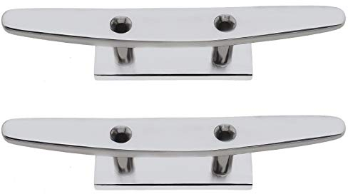 OTOTEC Belegklampe Klampe 2 STK. 6 Zoll 316 Edelstahl Festmacher Stollen 2 Löcher Niedrige Flache Klampe Für Boote Zubehör Dock Festmachen Marine Deck Seil Sicherung