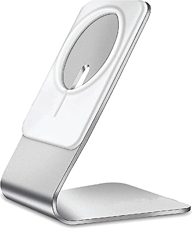 4-OK MagSafe Handyhalterung für iPhone Serie, kabellose Ladestation aus Aluminium, vertikale und horizontale Anzeige, Elegantes und funktionales Design, kompatibel mit MagSafe-Hüllen