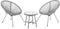 SVITA Bali Balkon-Möbel 3-TLG. Polyrattan Lounge-Set Balkon-Set Grau