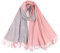 MEANBEAUTY Damen-Schal Doppelseite Kaschmir-Gefühl Schal warm Winter Pashmina Hochzeit Party Wickeltuch große Deckenschals-Rosa+Grau