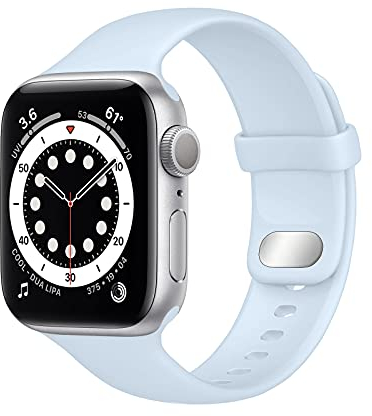 Lobnhot compatibile per Cinturino Apple Watch 41mm 38mm 40mm,cinturino di ricambio in silicone morbido sportivo compatibile con iWatch Series 10 9 8 7 6 5 4 3 2 1 SE per donna uomo, Cielo blu
