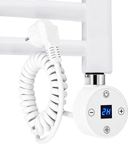 EMKE Résistance 1200 W pour radiateur de Salle de Bain, Cartouche chauffante en Acier Inoxydable pour sèche-Serviettes, radiateur électrique, avec Thermostat et régulateur de température, Blanc