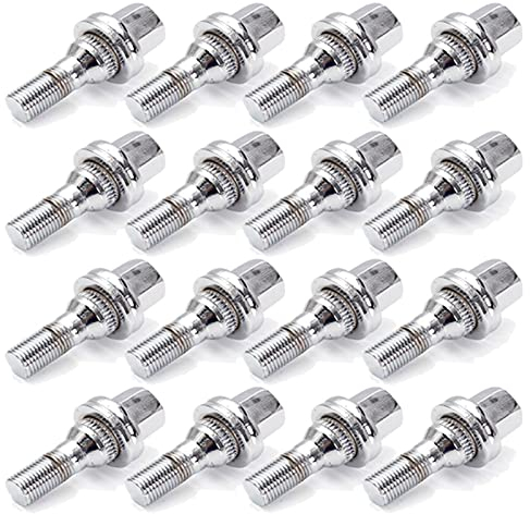 ZJCNHY 4/16 Stücke M12x1.25 17mm Auto Aluminium Chrom-Radbolzen Muttern Kit Passend für Peugeot 1007 206 207 406 407 607 2000-2008 349 (Specifications : 16PCS)