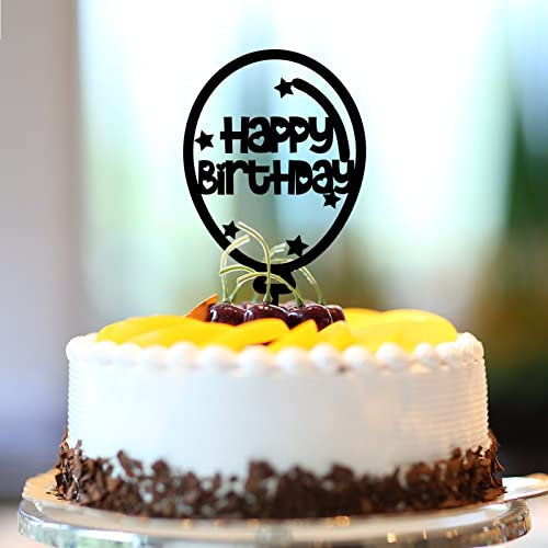 Happy Birthday Dekorationen Happy Birthday Cake Toppers Happy Birthday Personalisieren Name jedes Alter Nummer Jahrestag Geburtstag Andenken Geschenke für Mama Papa Acryl Schwarz