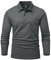 YSENTO Herren Poloshirts Langarm Golfshirts Schnelltrocknend Atmungsaktiv Outdoor Funktionell Tennis Arbeit Casual Polo T-Shirts Tops mit Brillenhalter(Dunkelgrau,S)