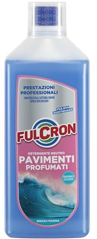 FULCRON Detergente Neutro Pavimenti Profumati, Detersivo Pavimenti, Asciugatura Rapida, Pulisce ed Igienizza, Senza Risciacquo, Elimina Cattivi Odori, Profumo Brezza Marina, 1 LT